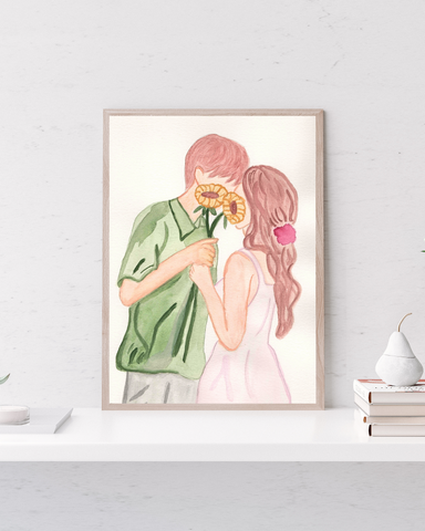 Newlyweds Watercolor Print