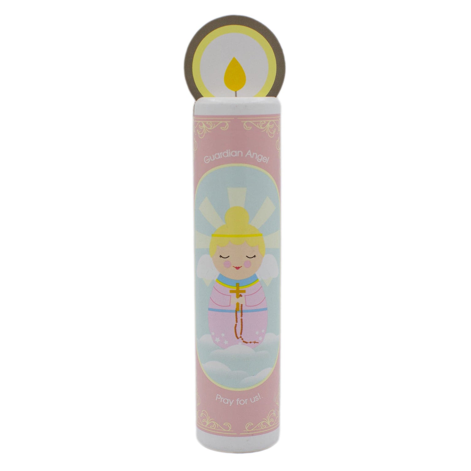 Guardian Angel Wooden Prayer Candle