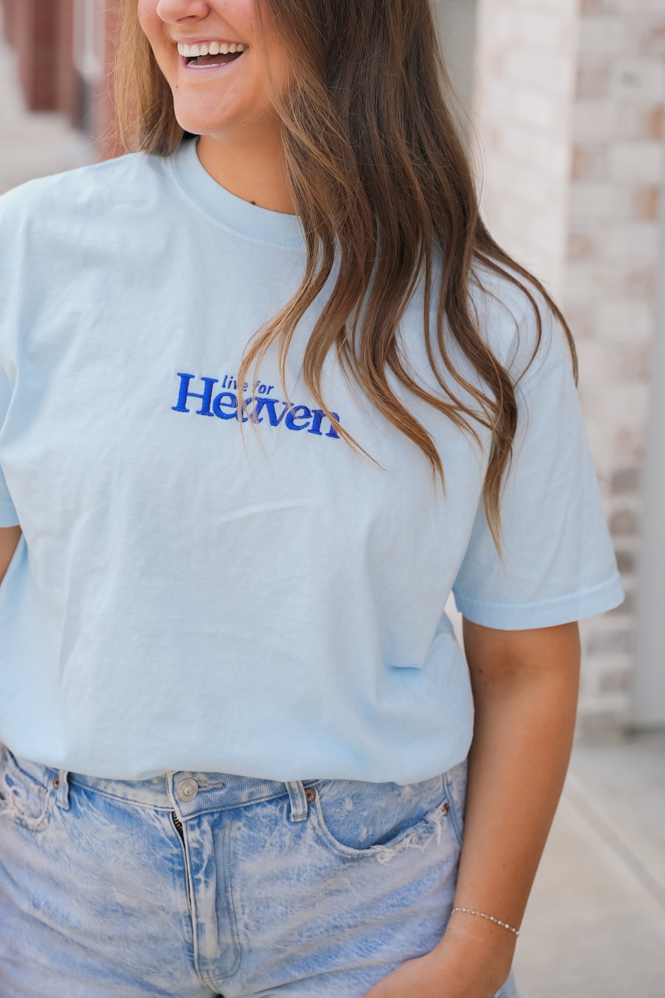 Live For Heaven Embroidered Tee