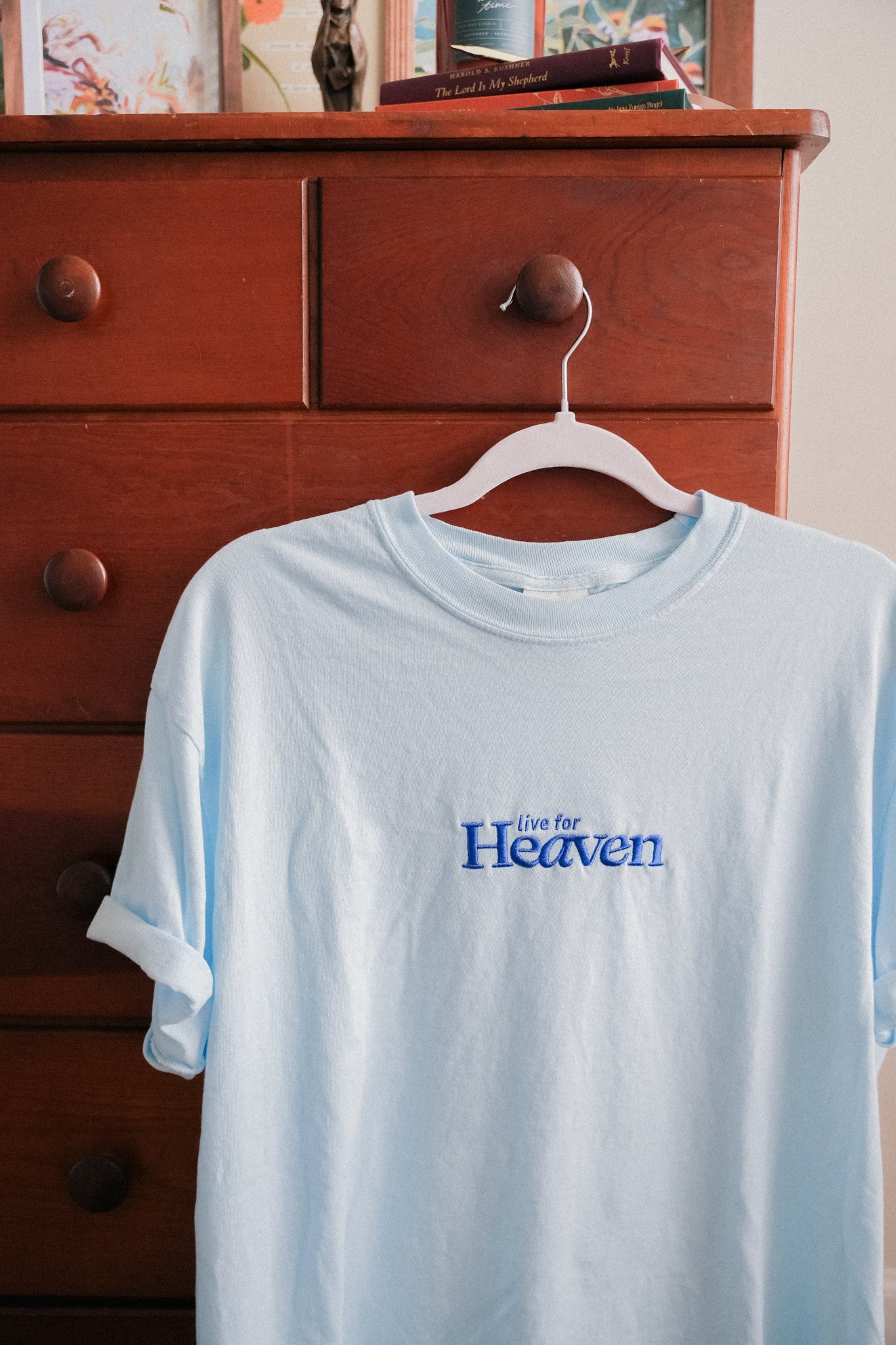 Live For Heaven Embroidered Tee