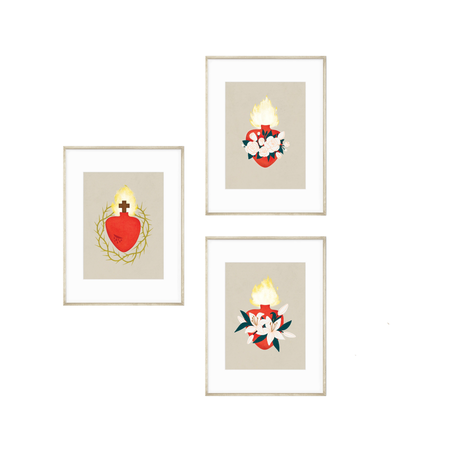 Prints: Holy Family Hearts