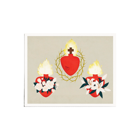 Holy Family Hearts Trio Print 14x11
