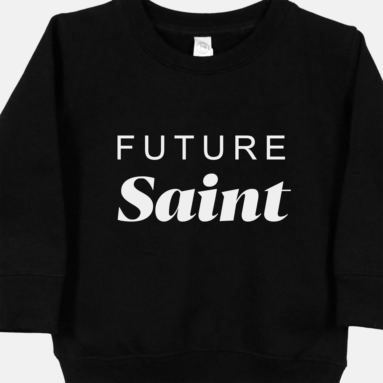 Future Saint Catholic Toddler Sweatshirt Black