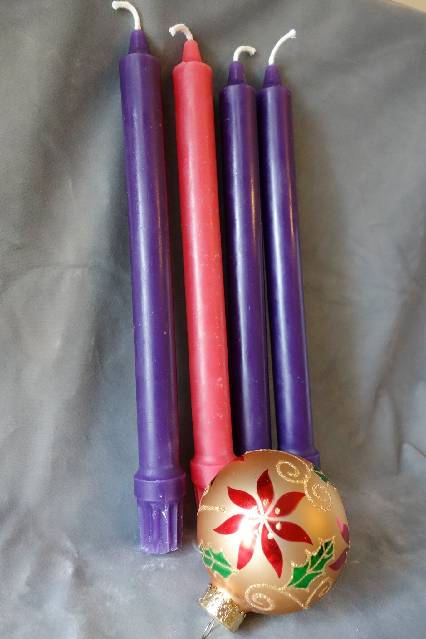 Beeswax Advent Tapers, Set of 4 10 inch Colonial Style