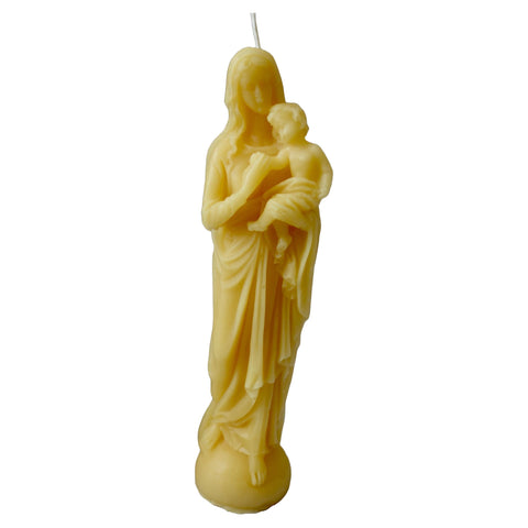 Blessed Mother and Child candle pure beeswax