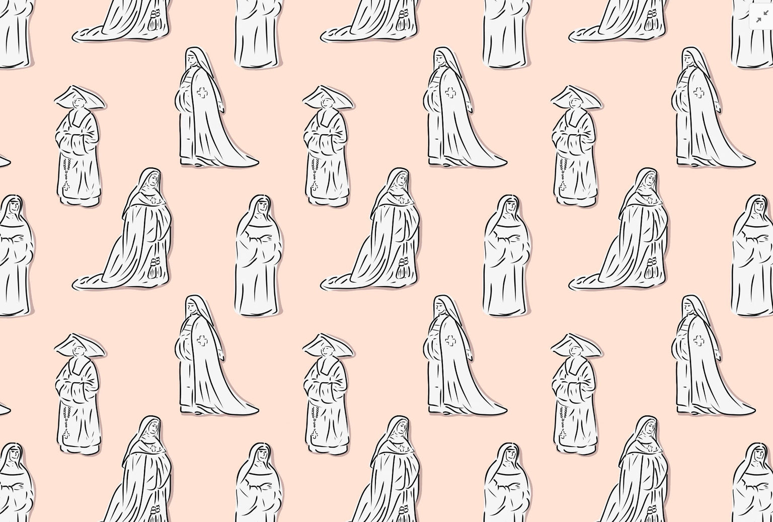 Catholic Nun Wrapping Paper Sheets
