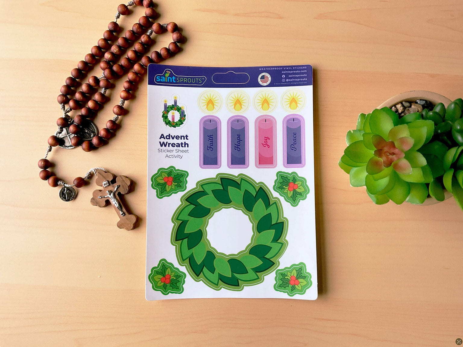 Advent Wreath Stickers Activity Sheet