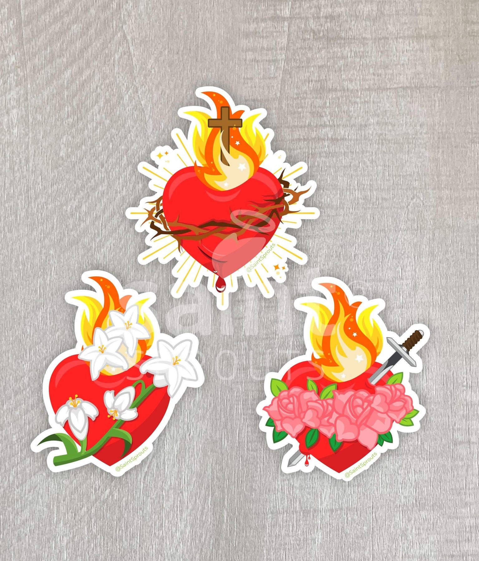 Sacred Heart Stickers / JMJ Sacred Hearts Stickers