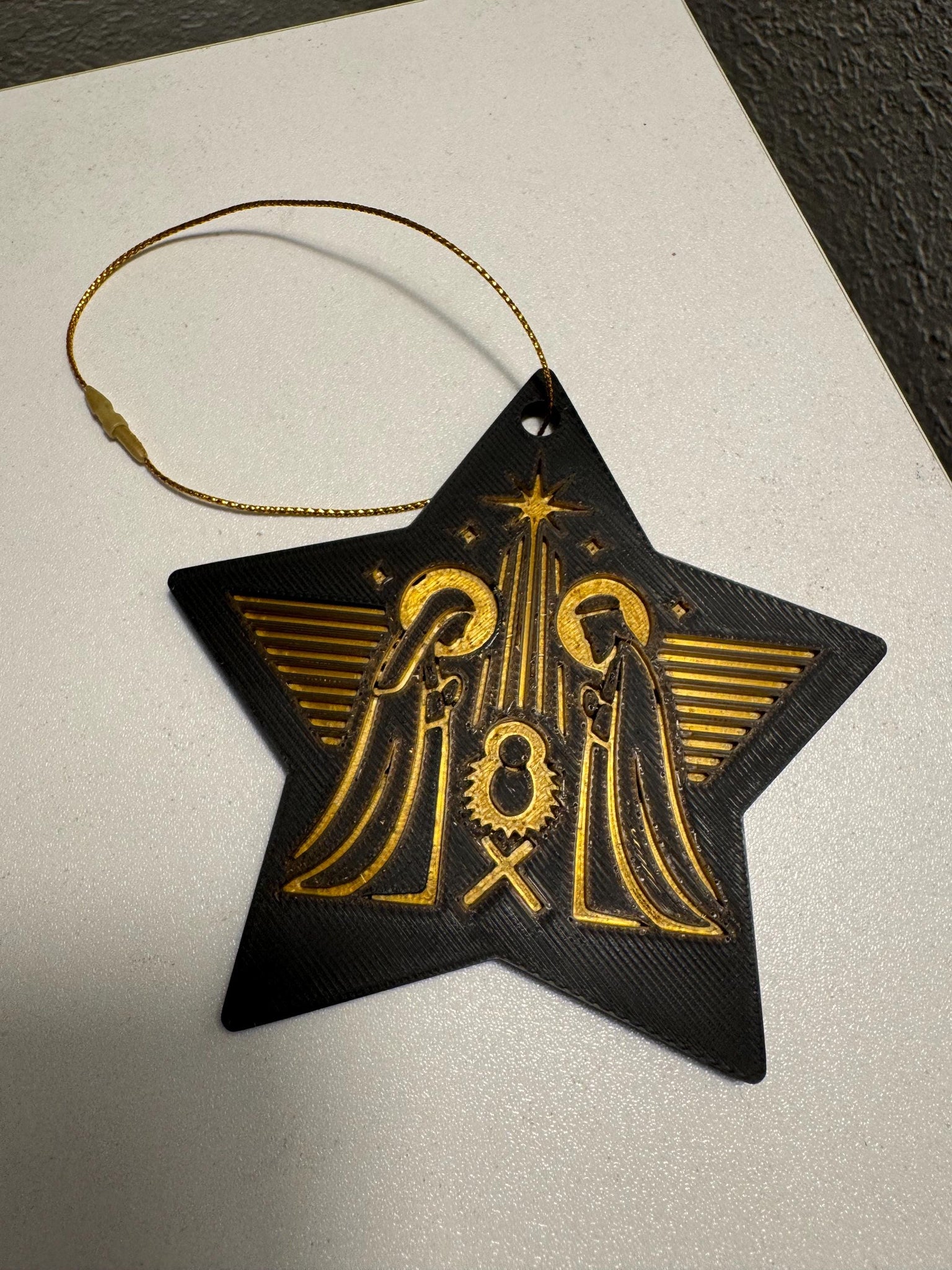 Nativity Scene Star Christmas Ornament