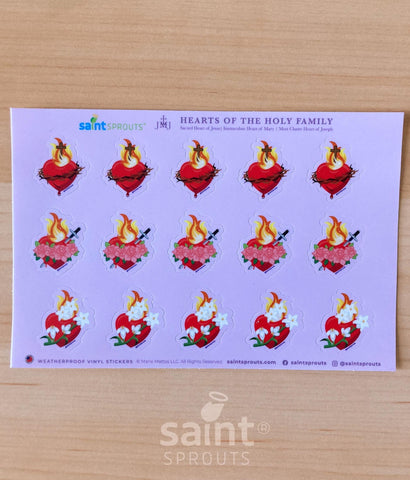 Sacred Hearts Vinyl Sticker Sheet / JMJ Sacred Hearts Sheet