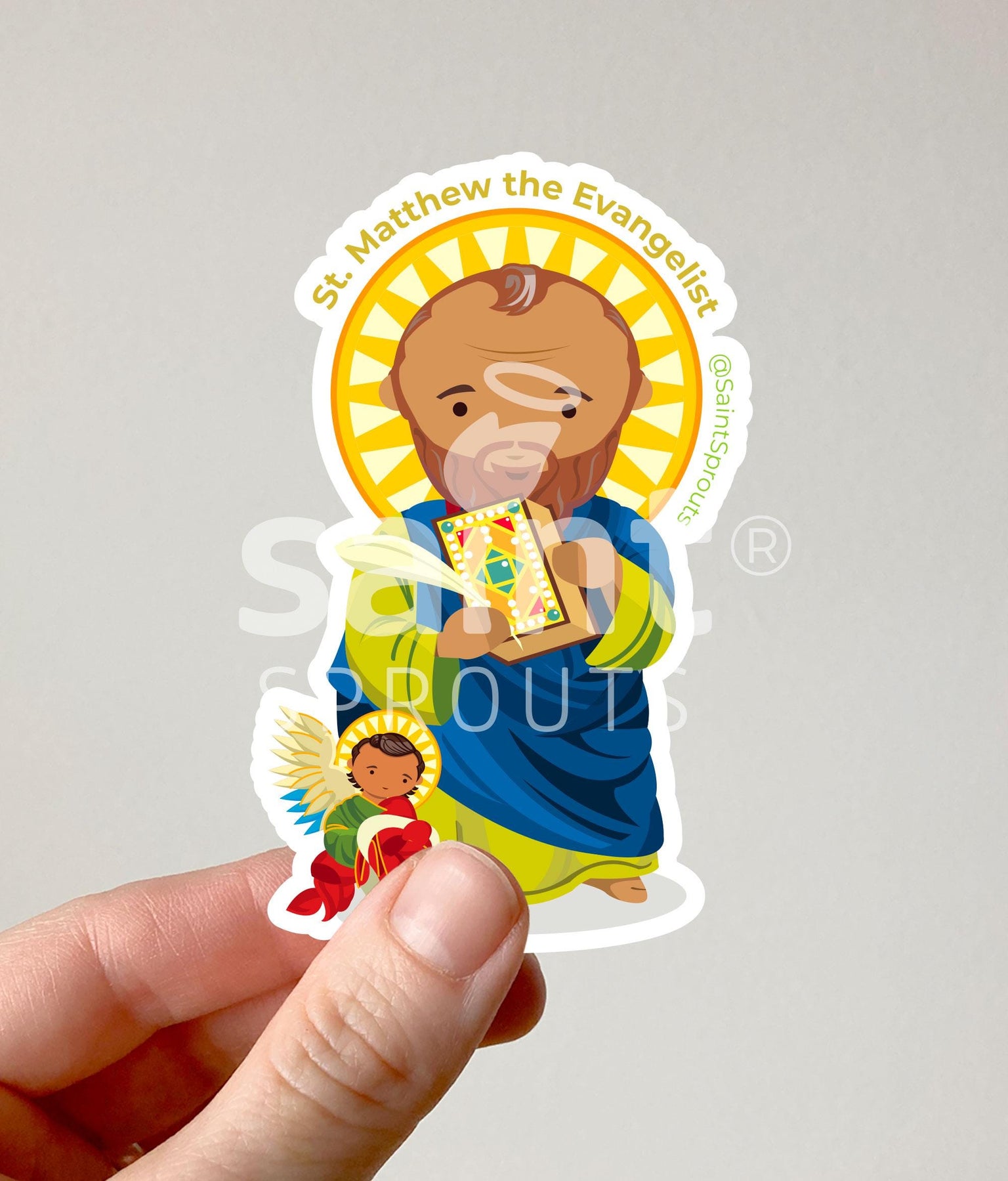St. Matthew the Evangelist Catholic Sticker - Patron Saint of Writers