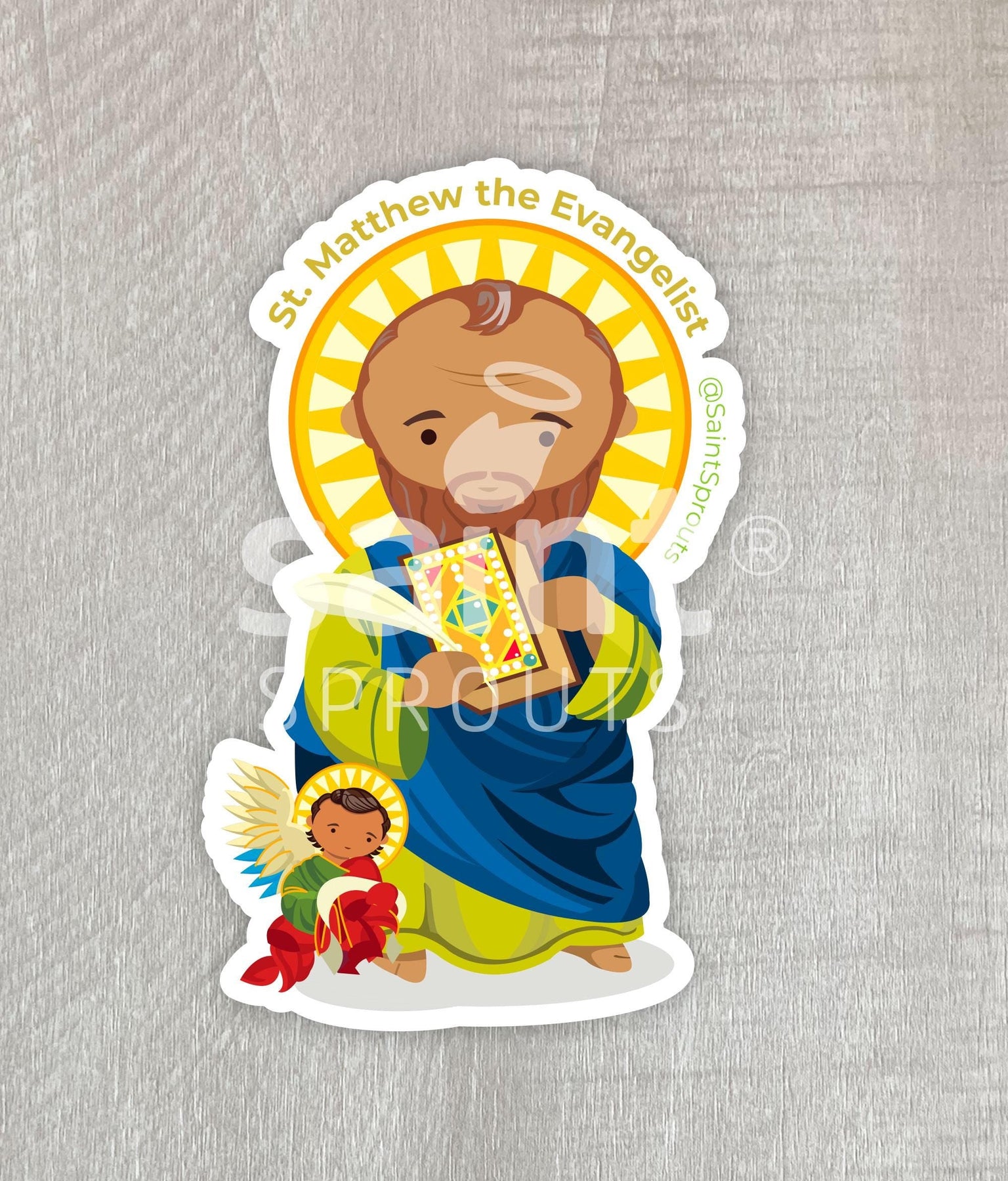 St. Matthew the Evangelist Catholic Sticker - Patron Saint of Writers