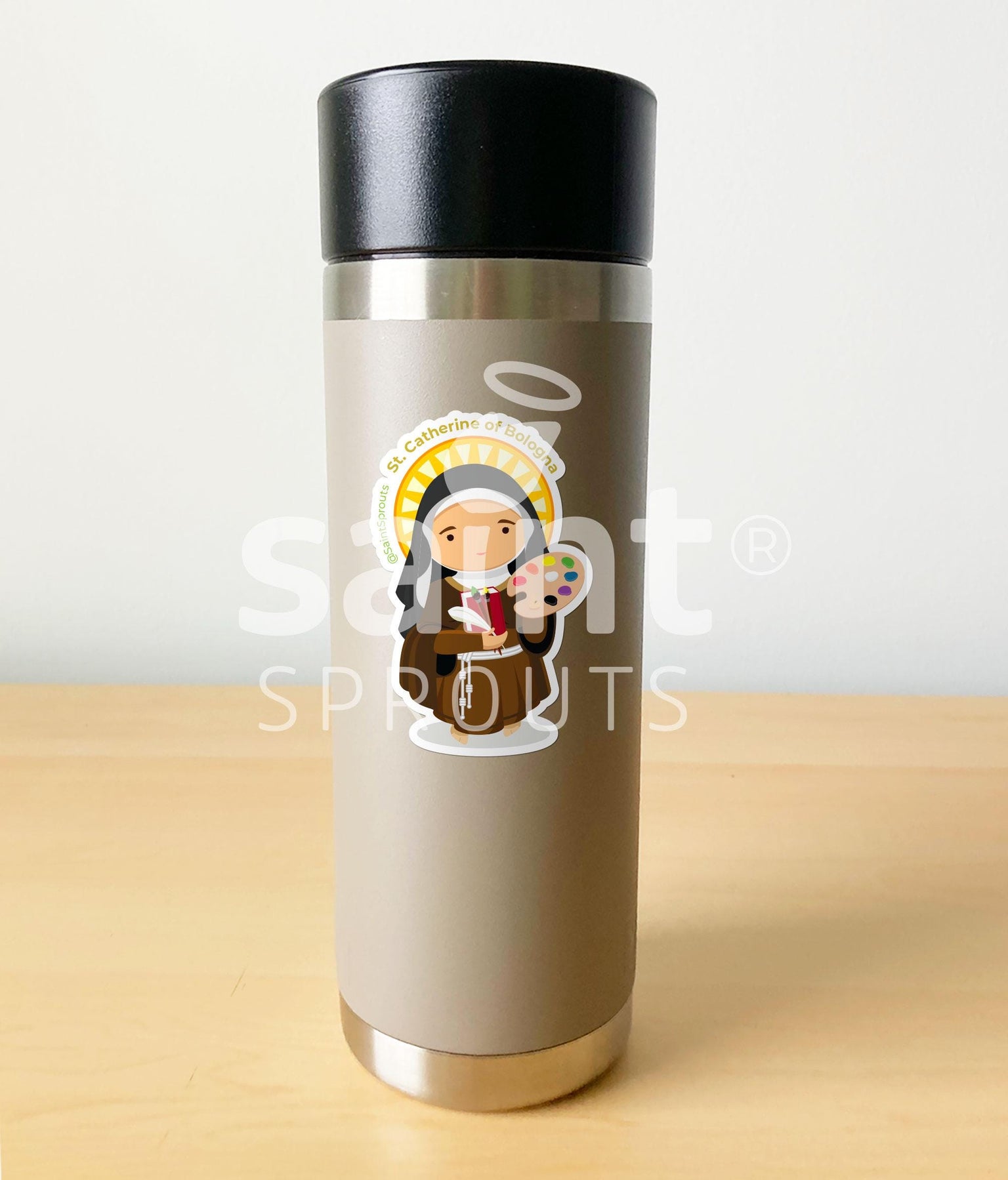 St. Catherine of Bologna Catholic Sticker – Patron Saint for Artists & Creatives