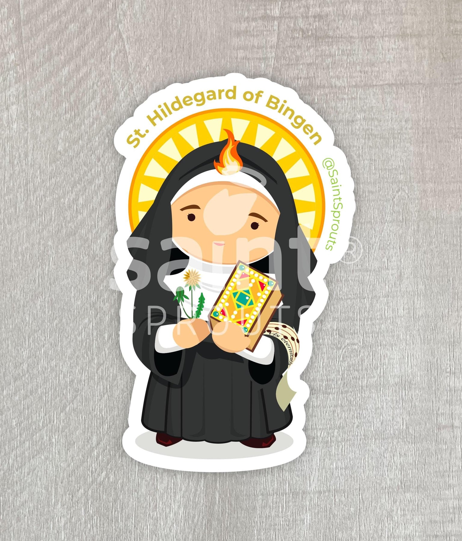St. Hildegard of Bingen Catholic Sticker – Doctor of the Church