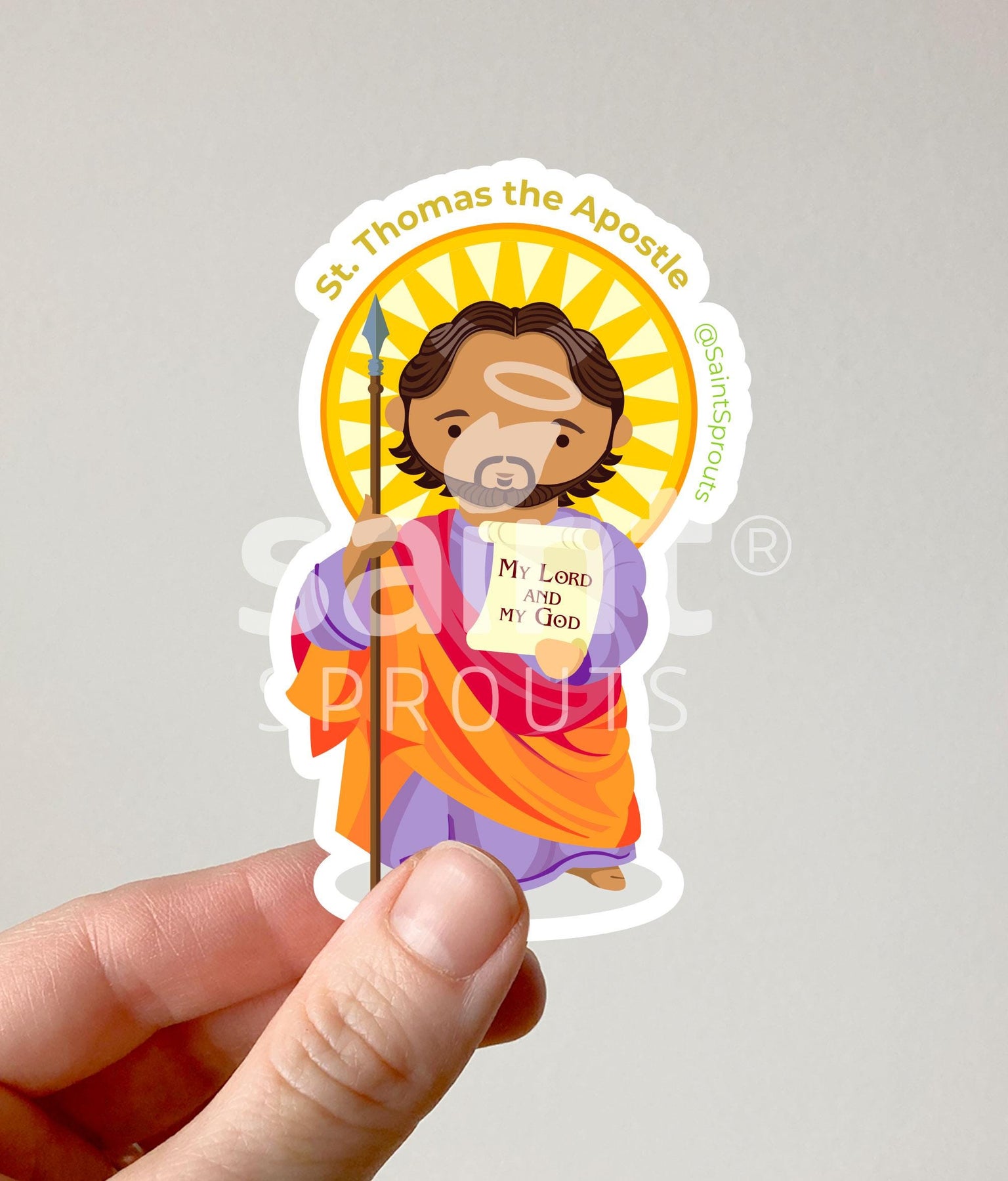 St. Thomas the Apostle Catholic Sticker - Catholic Saint of Doubt and Belief