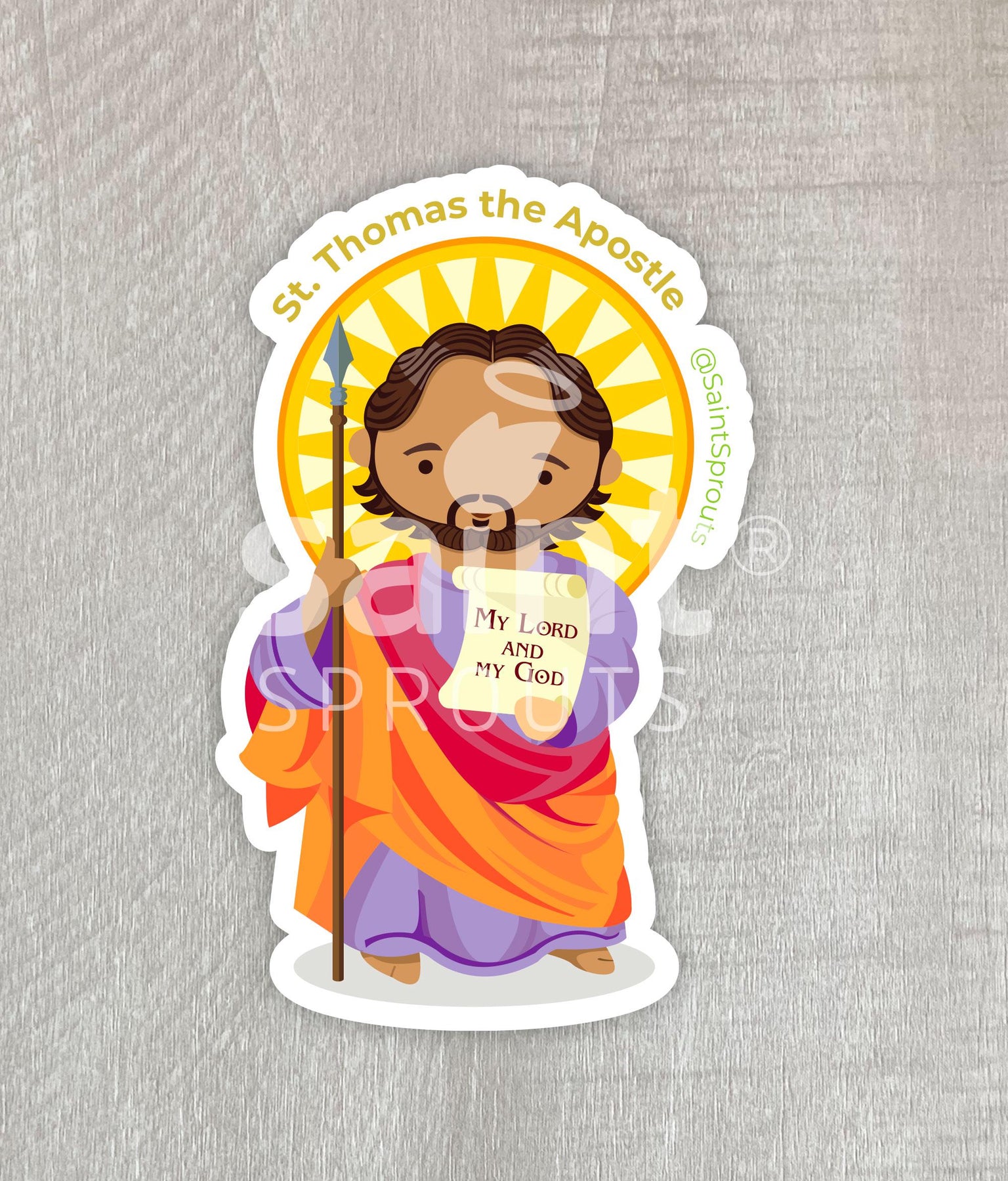 St. Thomas the Apostle Catholic Sticker - Catholic Saint of Doubt and Belief