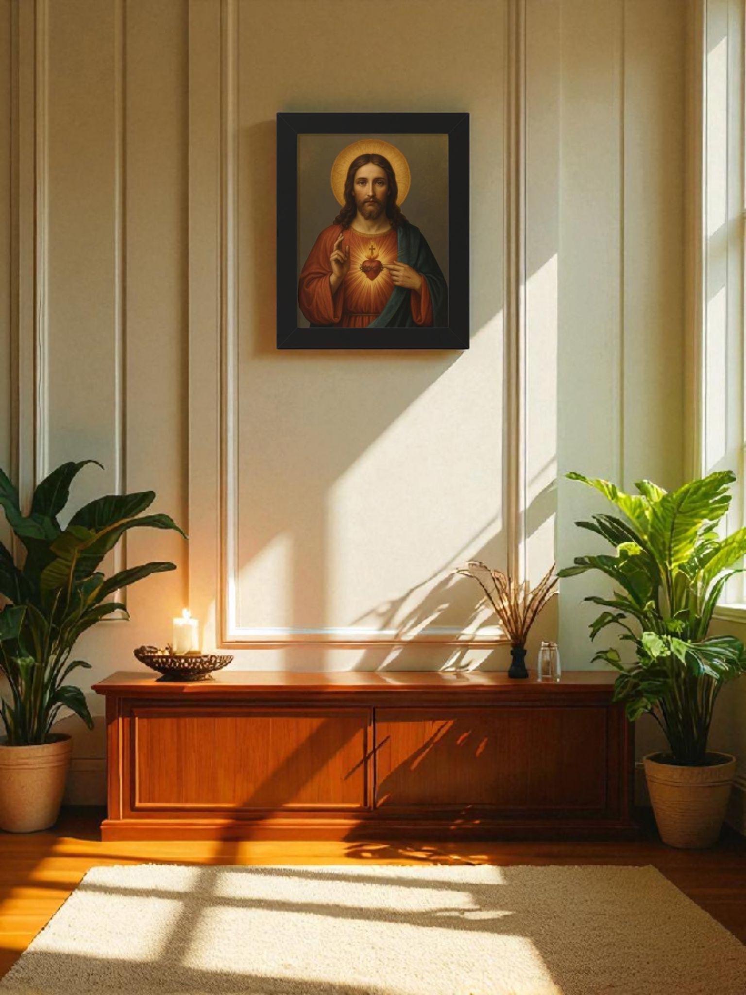 Sacred Heart Framed Wall Decor