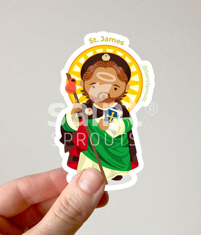 St. James of Compostela Catholic Sticker – Patron of Pilgrims and Travelers - Camino Sticker