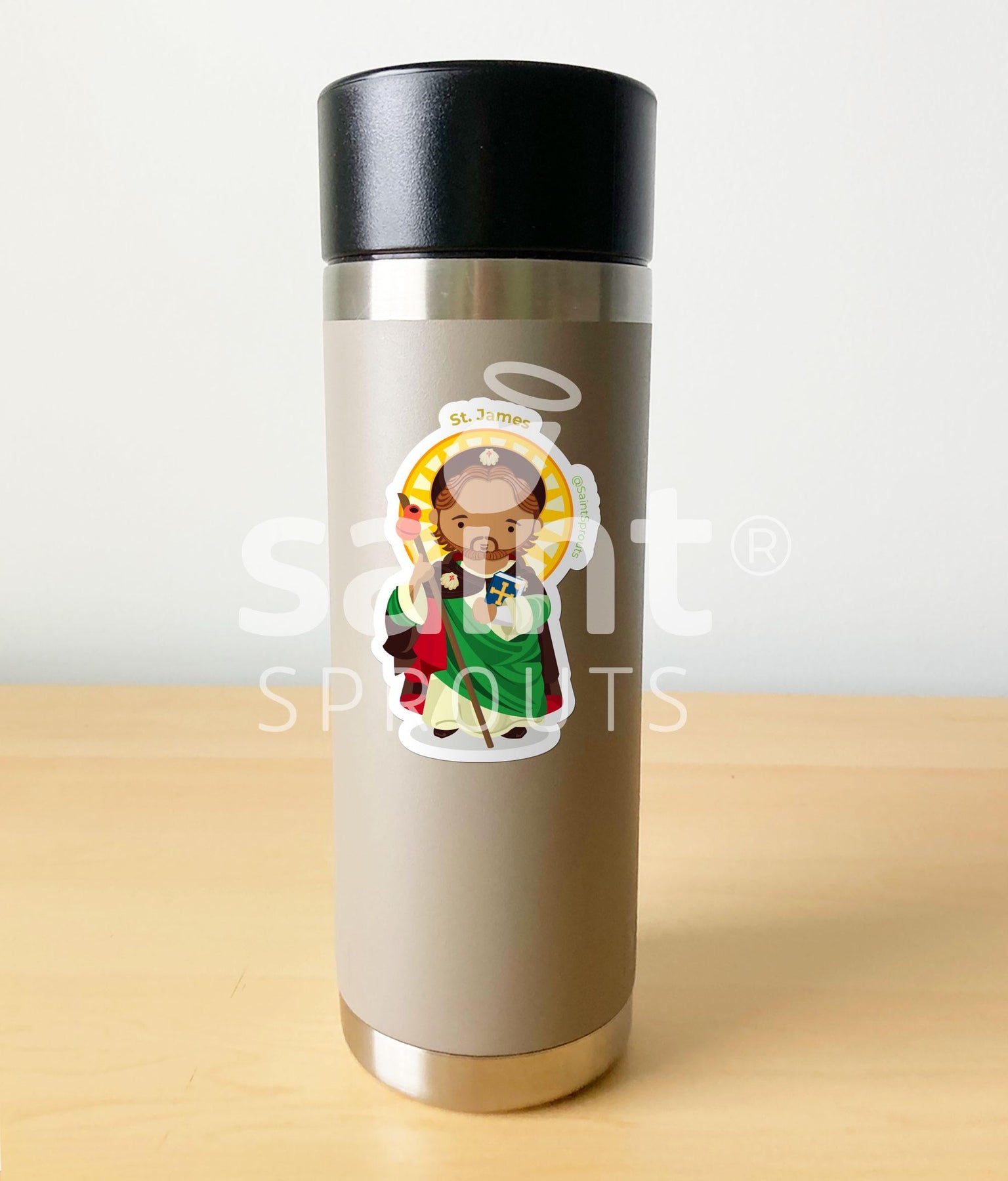 St. James of Compostela Catholic Sticker – Patron of Pilgrims and Travelers - Camino Sticker