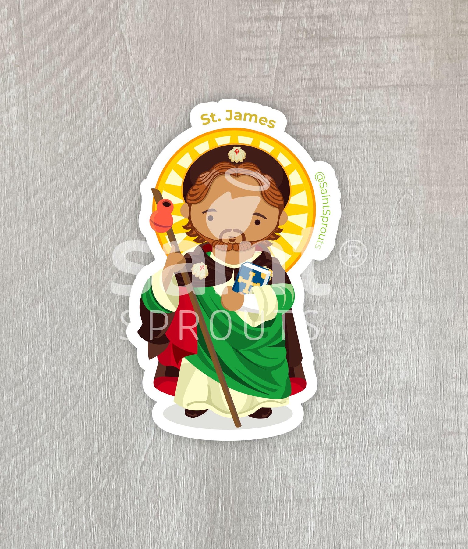 St. James of Compostela Catholic Sticker – Patron of Pilgrims and Travelers - Camino Sticker