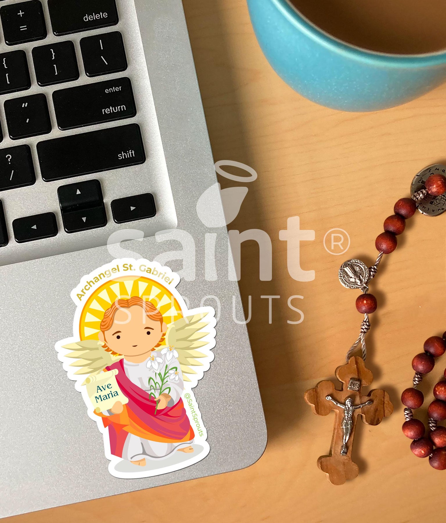 St. Gabriel the Archangel Catholic Sticker – Heavenly Messenger of God’s Word