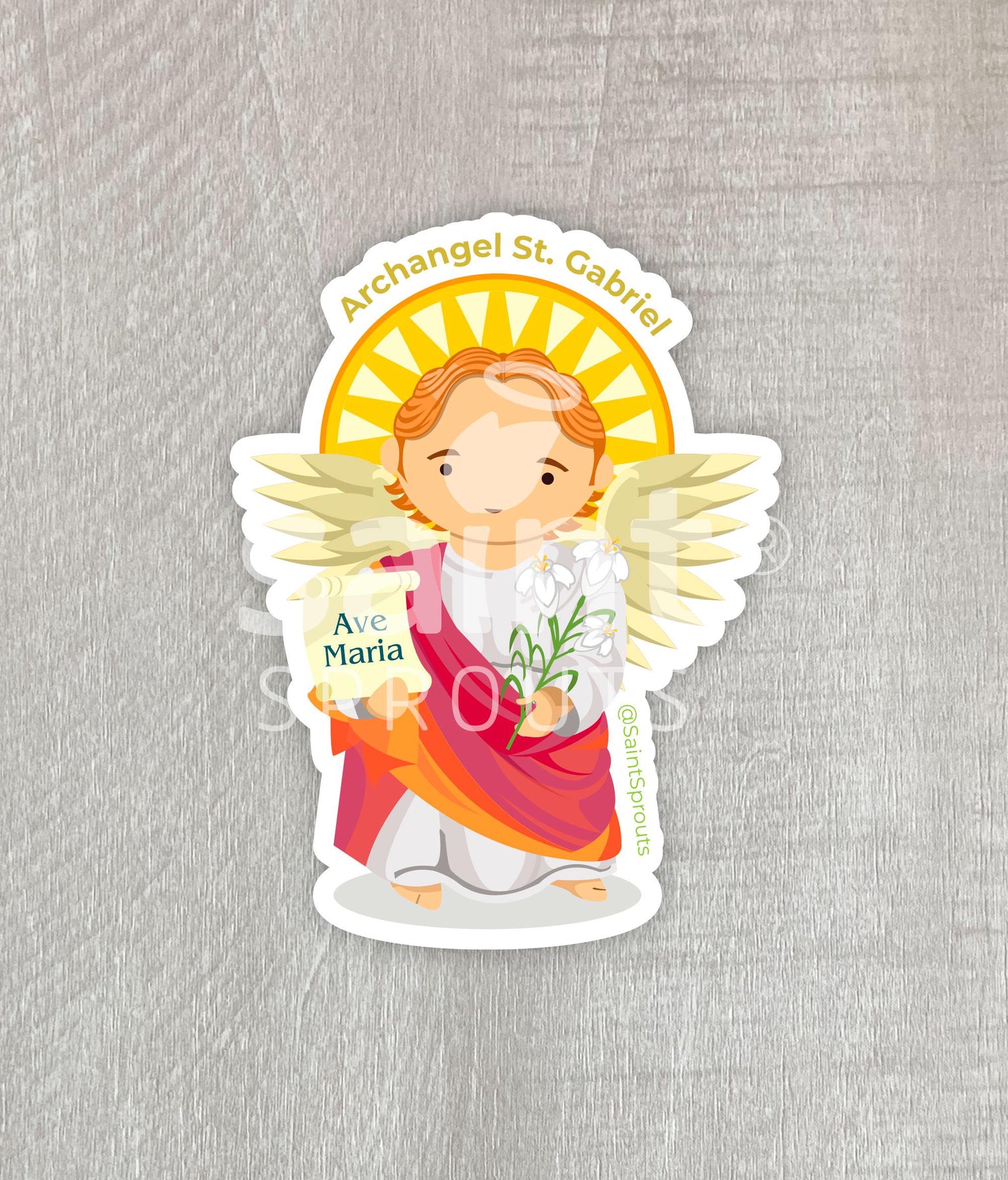 St. Gabriel the Archangel Catholic Sticker – Heavenly Messenger of God’s Word