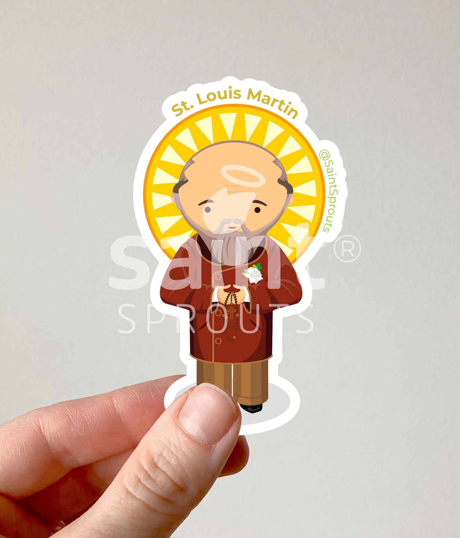 St. Louis Martin Catholic Sticker – Faithful Husband and Father of the Little Flower