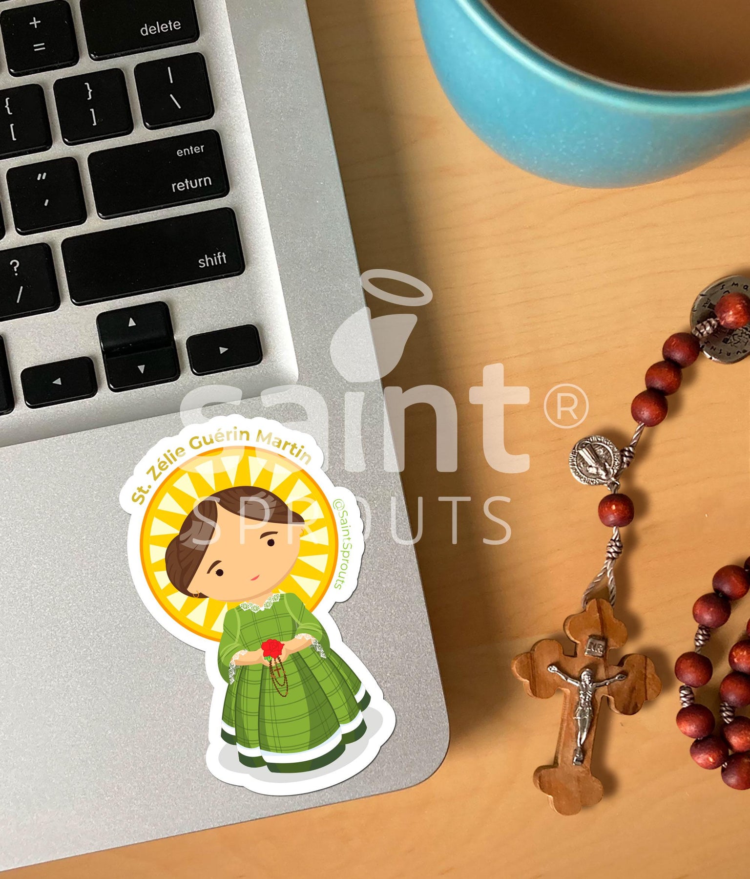 St. Zélie Martin Catholic Sticker – Holy Wife, Mother, and Lace Maker