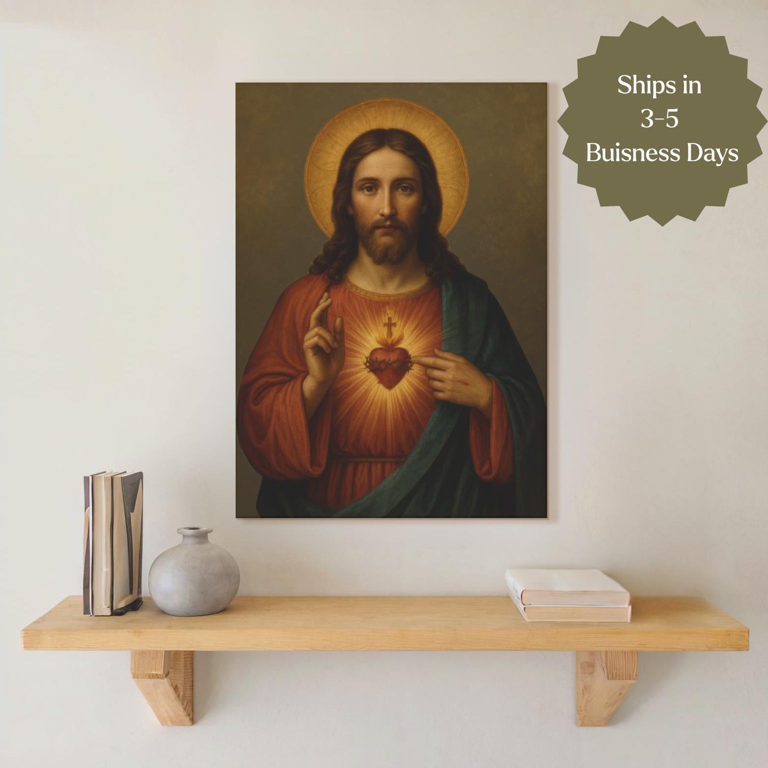 Sacred Heart of Jesus Canvas Wall Art