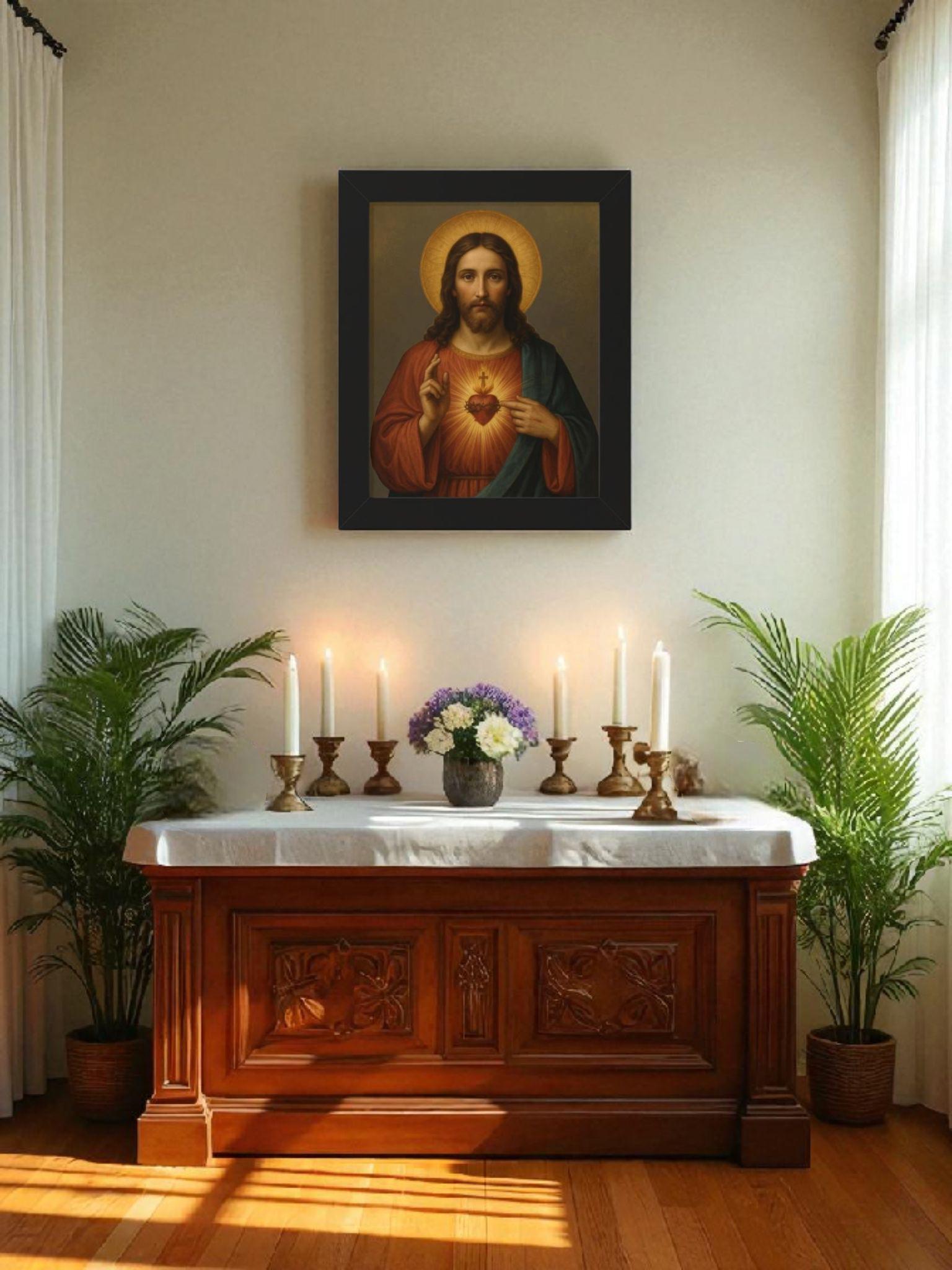 Sacred Heart Framed Wall Decor