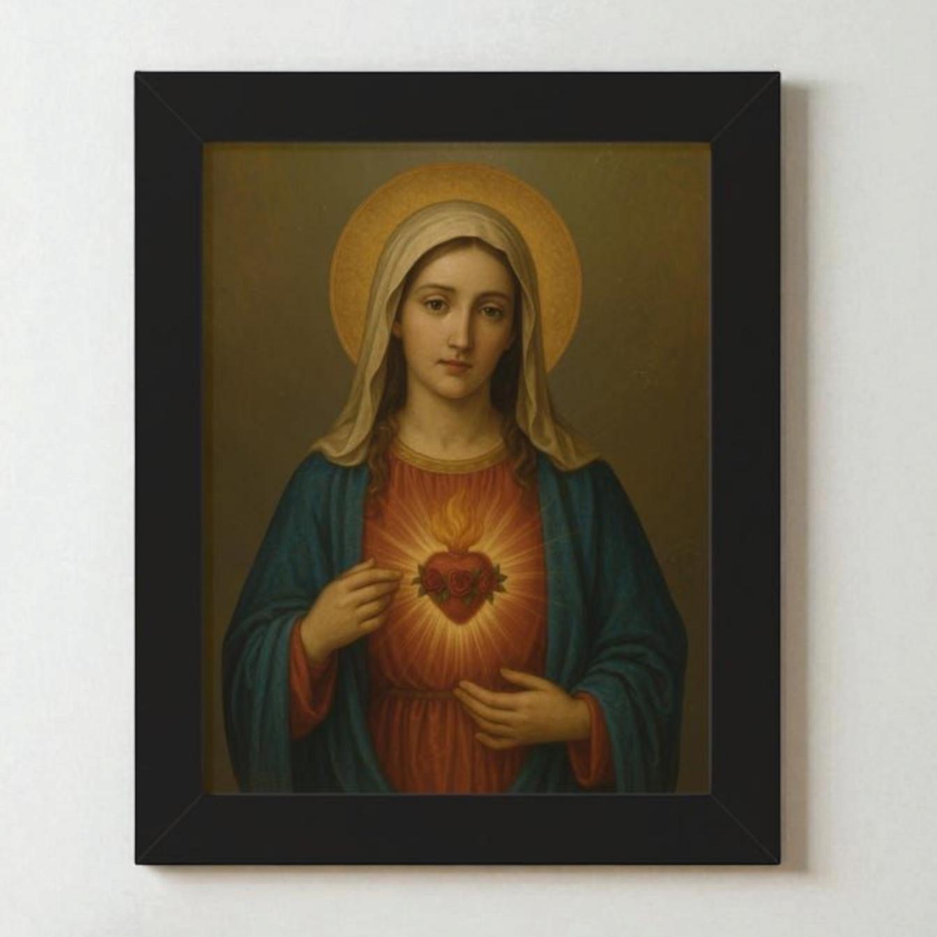 Framed Print Immaculate Heart of Mary Wall Decor