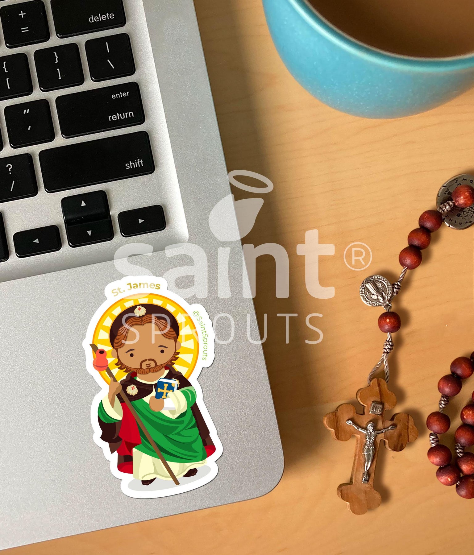 St. James of Compostela Catholic Sticker – Patron of Pilgrims and Travelers - Camino Sticker