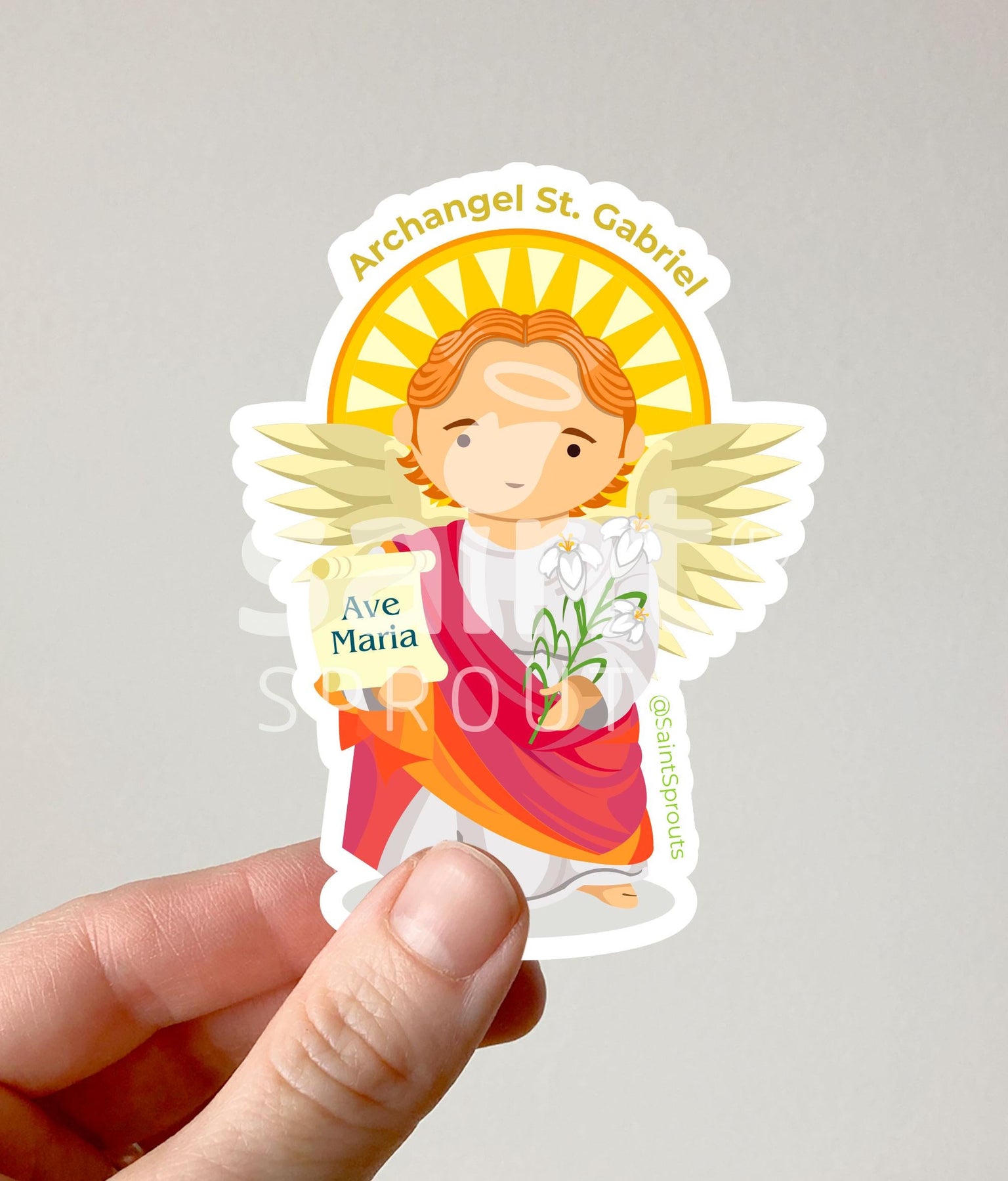 St. Gabriel the Archangel Catholic Sticker – Heavenly Messenger of God’s Word