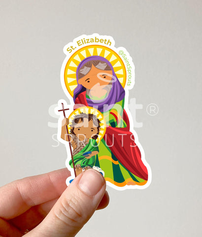 St. Elizabeth Catholic Sticker – Mother of John the Baptist & Example of Trust in God's Promises
