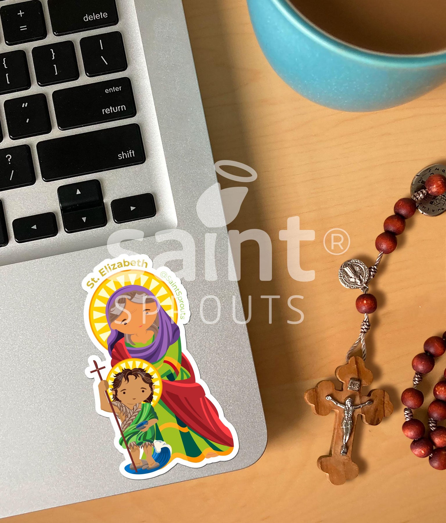 St. Elizabeth Catholic Sticker – Mother of John the Baptist & Example of Trust in God's Promises