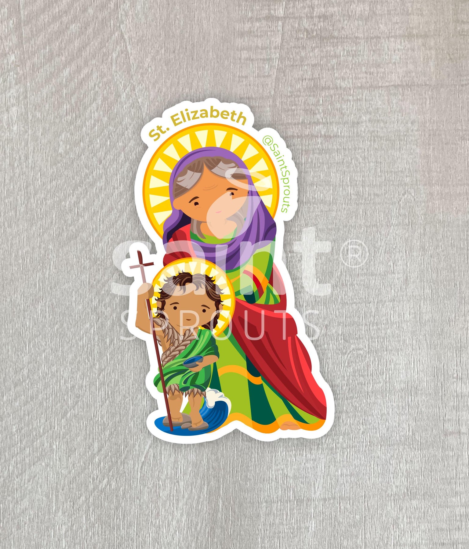 St. Elizabeth Catholic Sticker – Mother of John the Baptist & Example of Trust in God's Promises