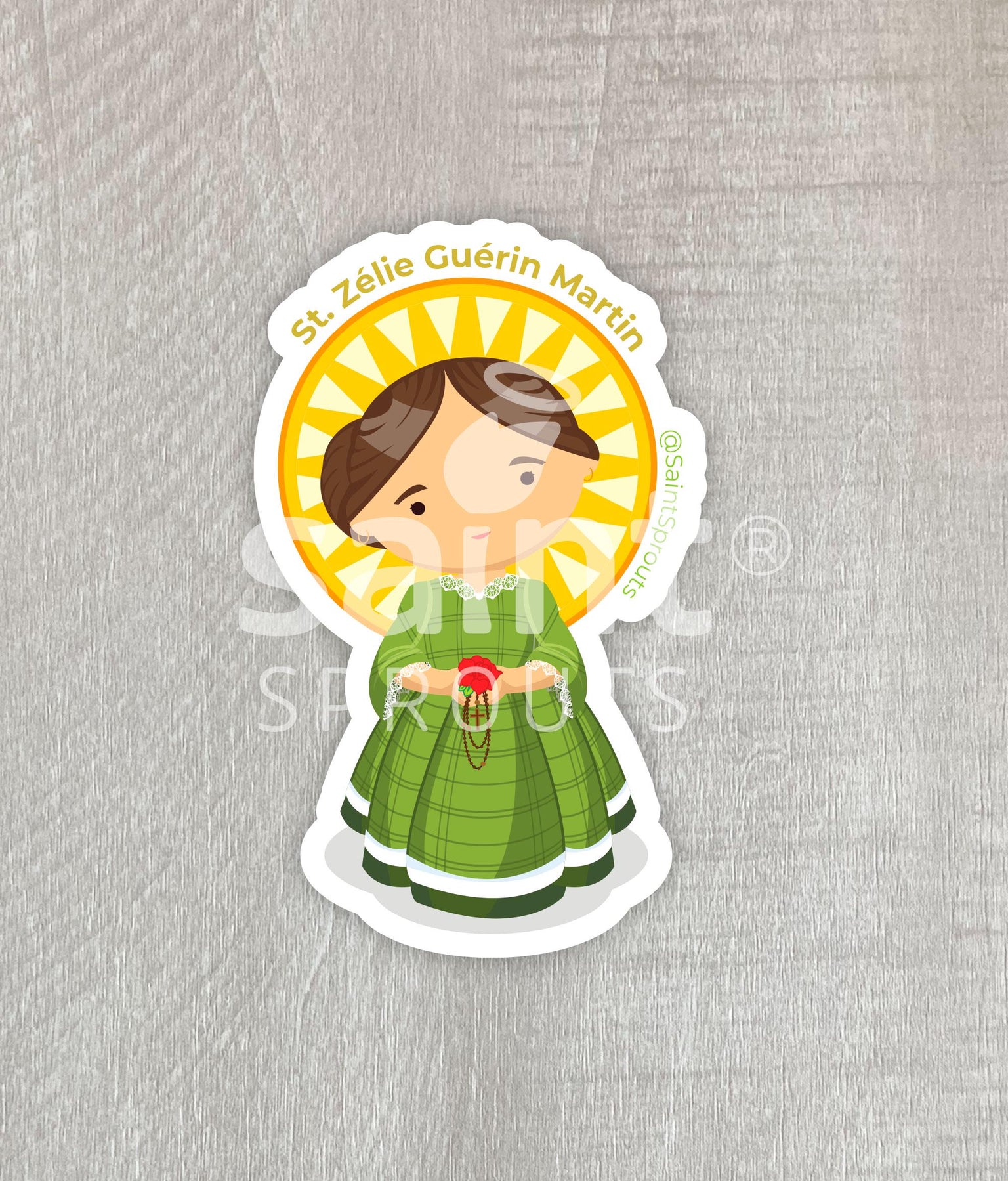 St. Zélie Martin Catholic Sticker – Holy Wife, Mother, and Lace Maker