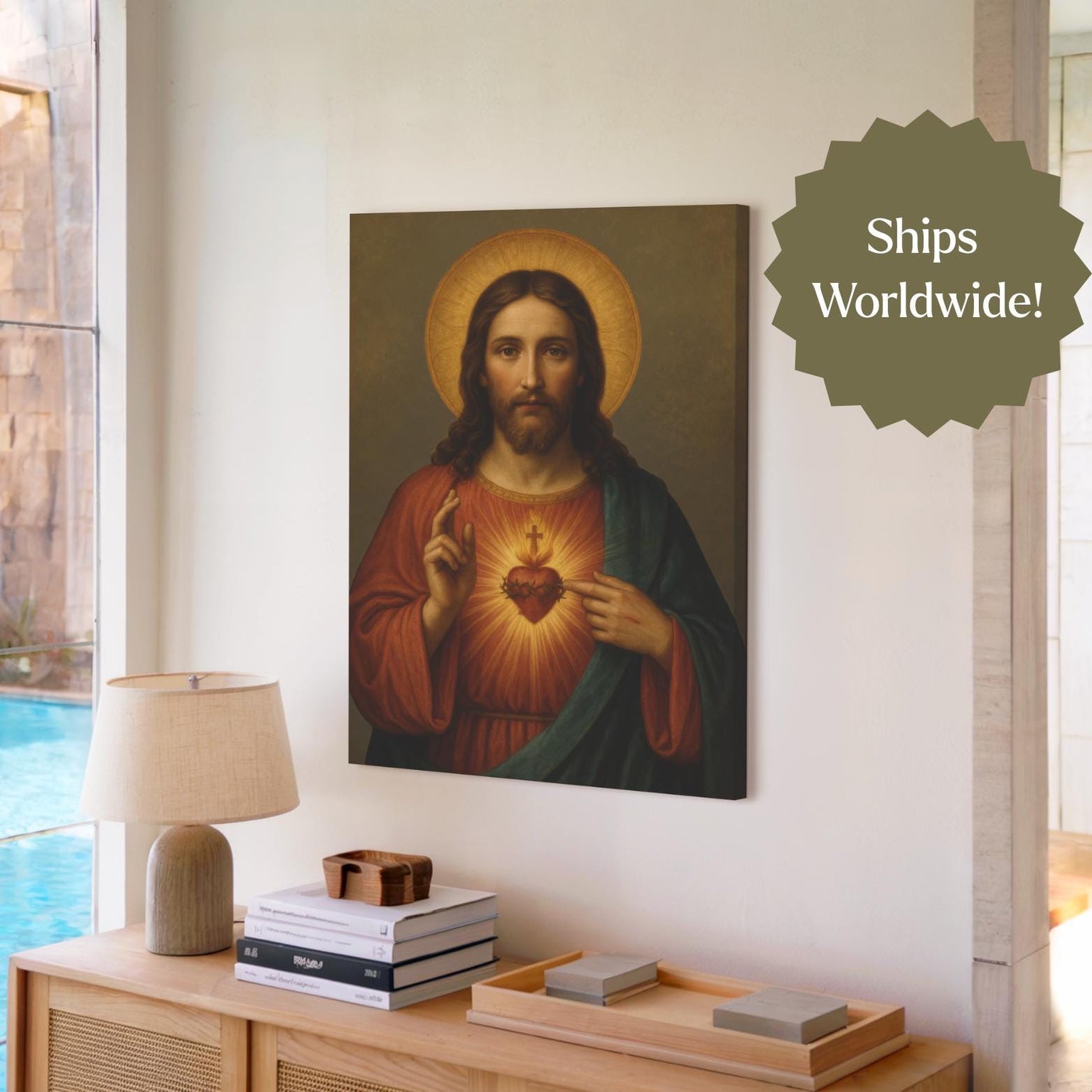 Sacred Heart of Jesus Canvas Wall Art