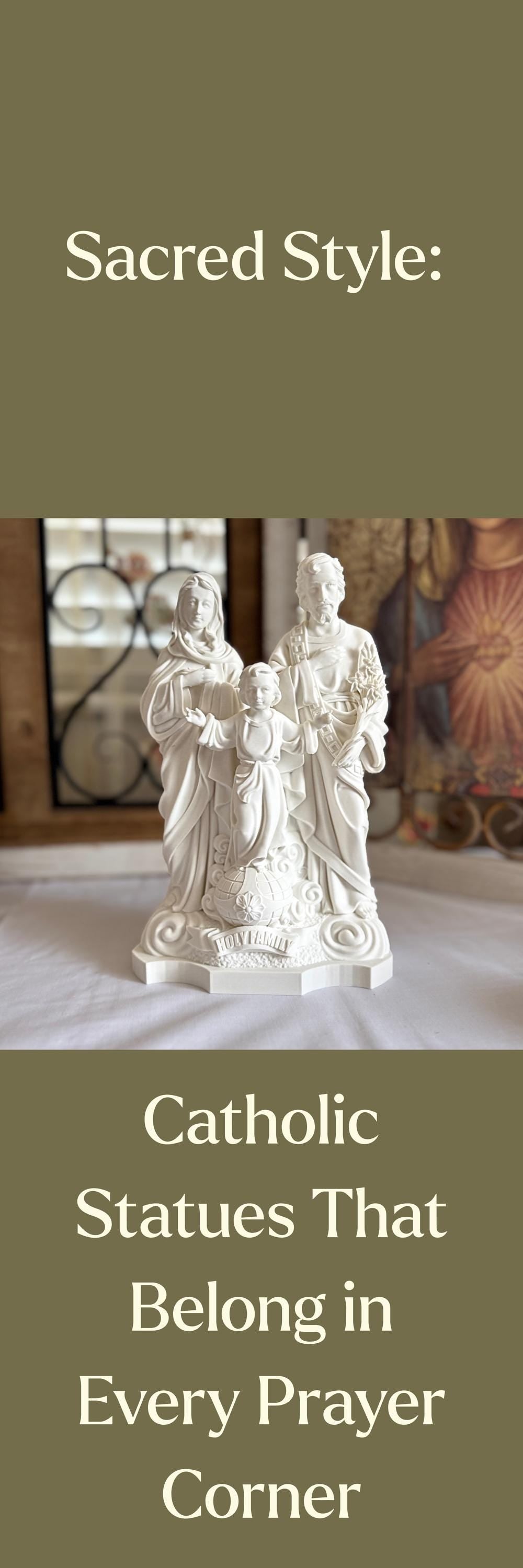 Holy Family Statue Display Stand Alone