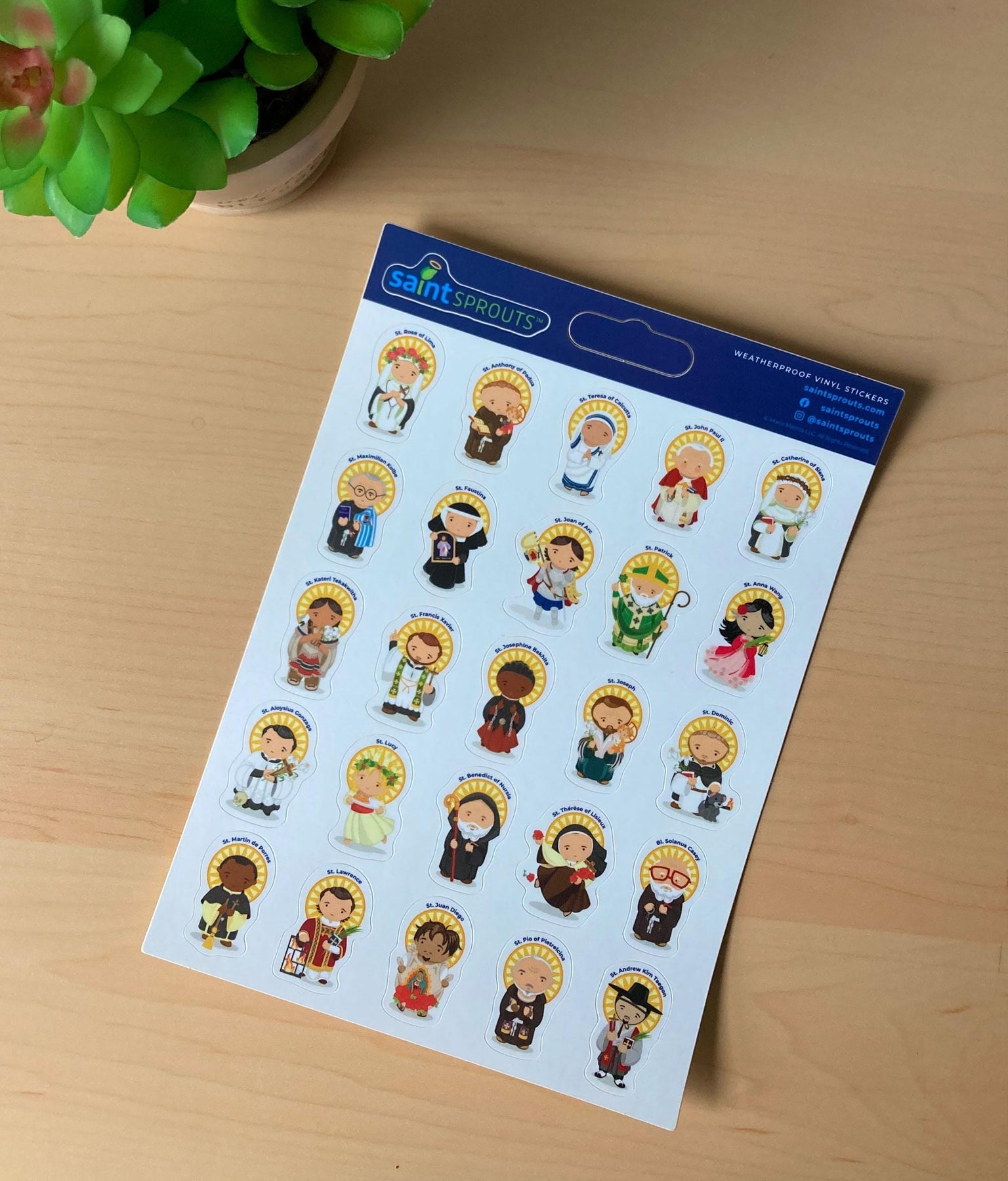 100 Saint Stickers Catholic Sticker Sheets - VERSIONS 1, 2, 3, 4