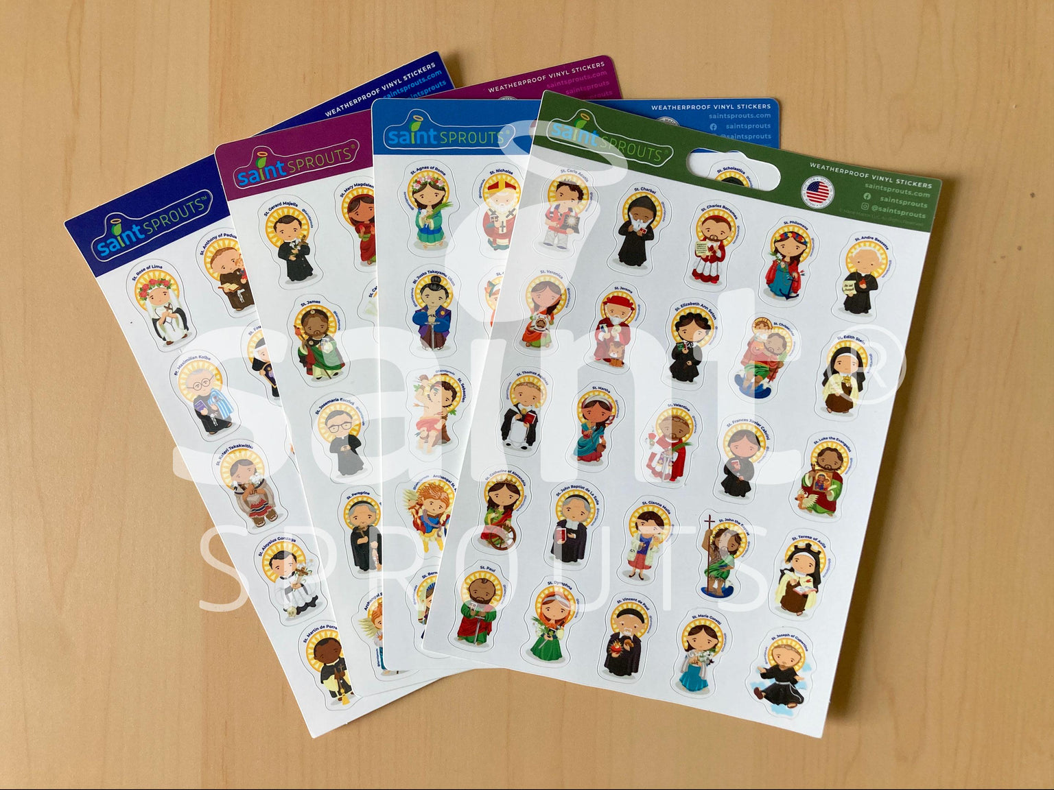 100 Saint Stickers Catholic Sticker Sheets - VERSIONS 1, 2, 3, 4