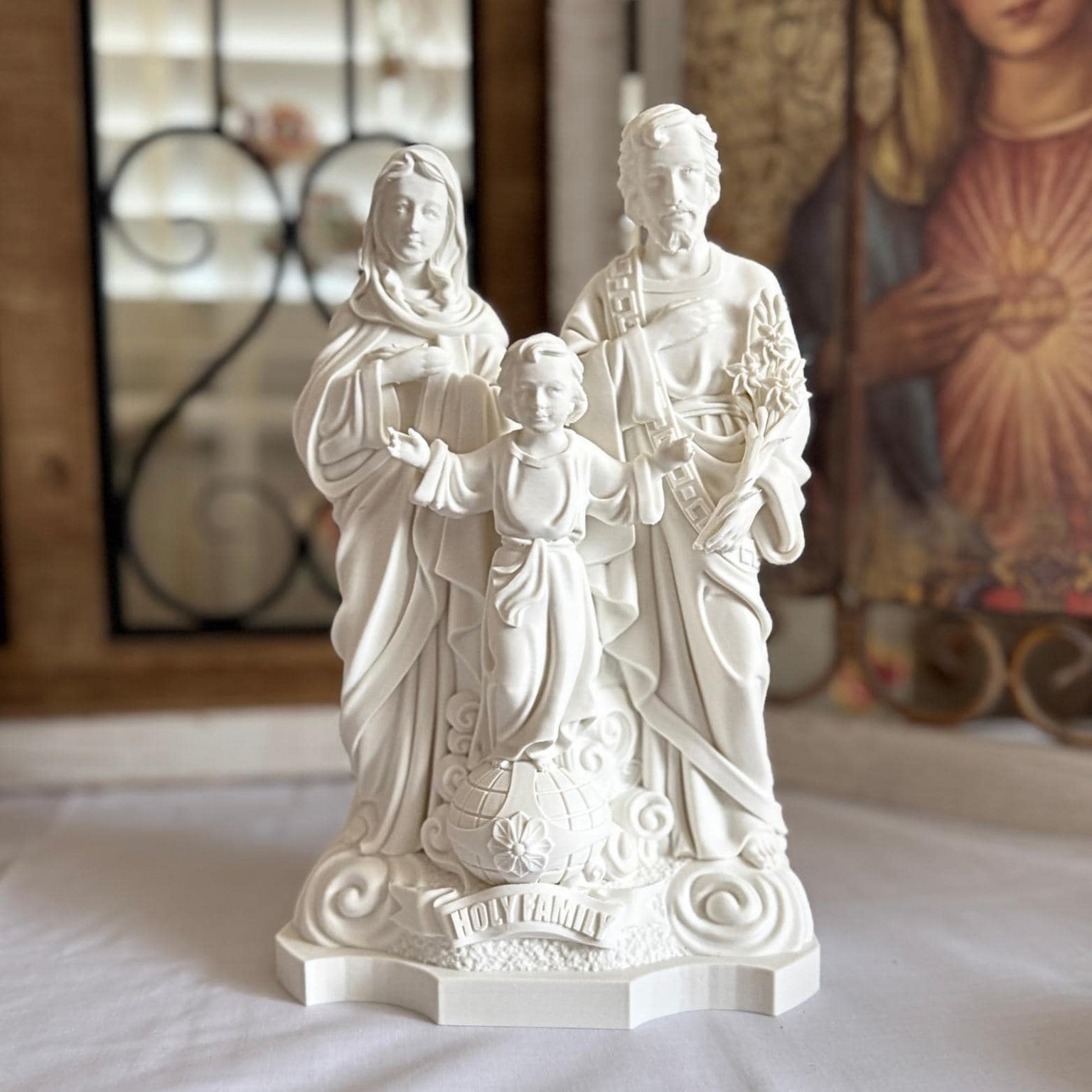 Holy Family Statue Display Stand Alone