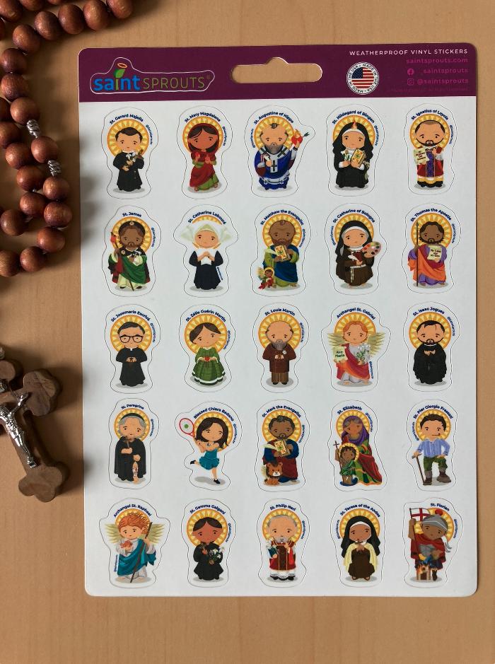100 Saint Stickers Catholic Sticker Sheets - VERSIONS 1, 2, 3, 4