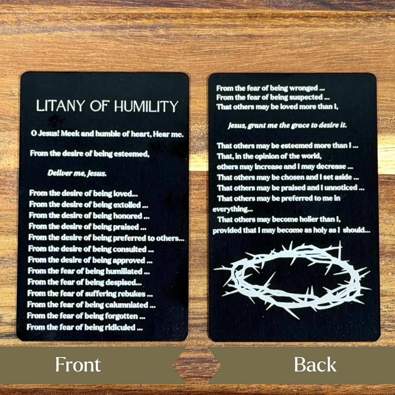 Litany of humility Premium Metal Prayer Card
