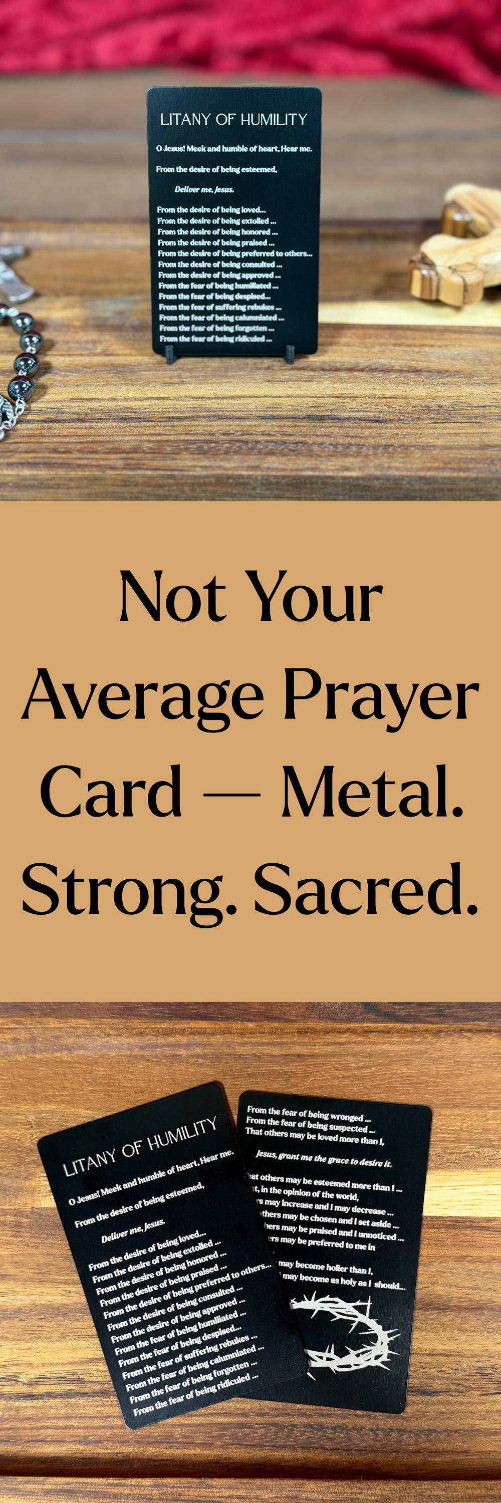 Litany of humility Premium Metal Prayer Card