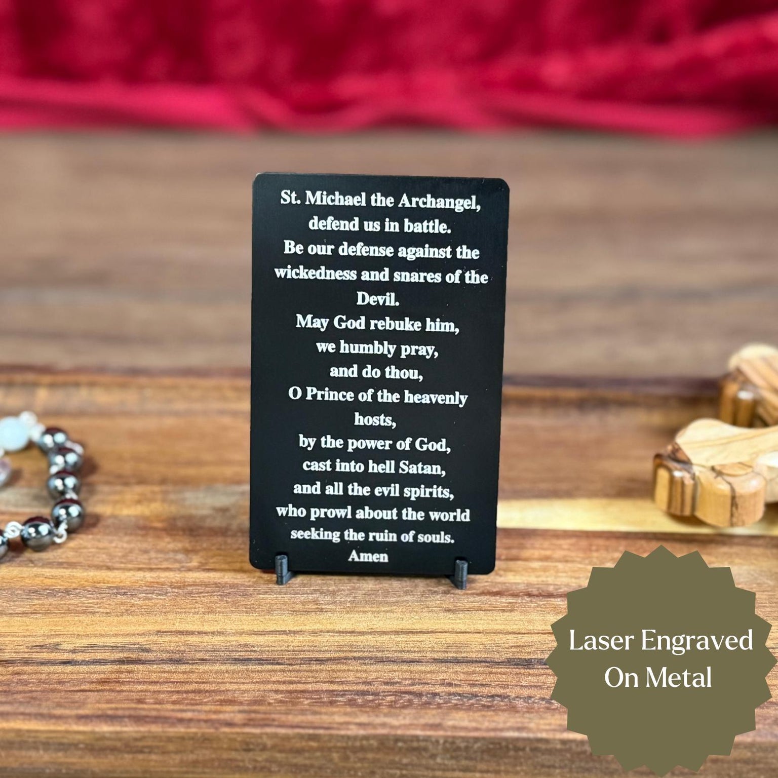 St. Michael Premium Metal Prayer Card