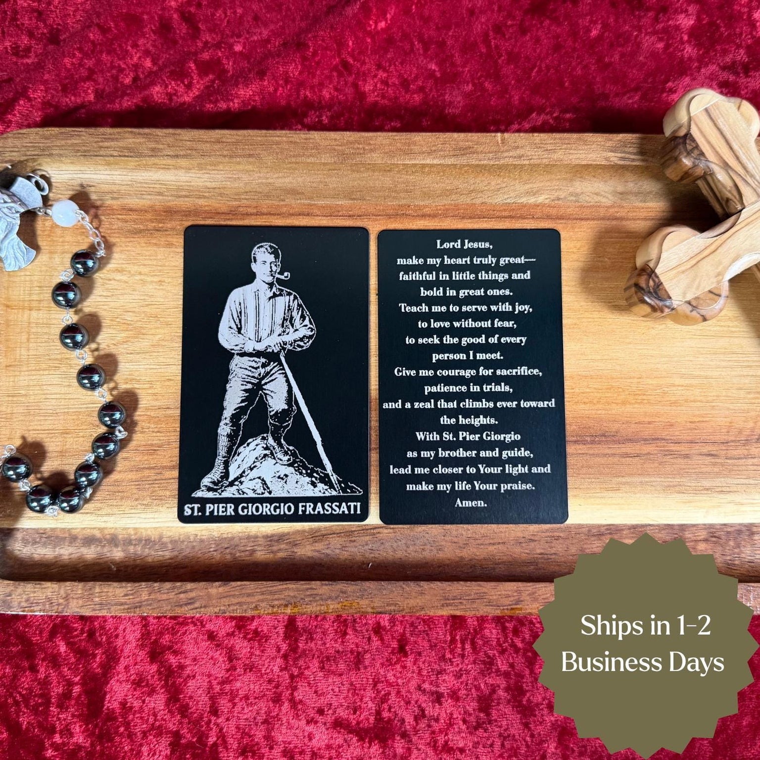 St. Pier Giorgio Frassati Premium Metal Prayer Card