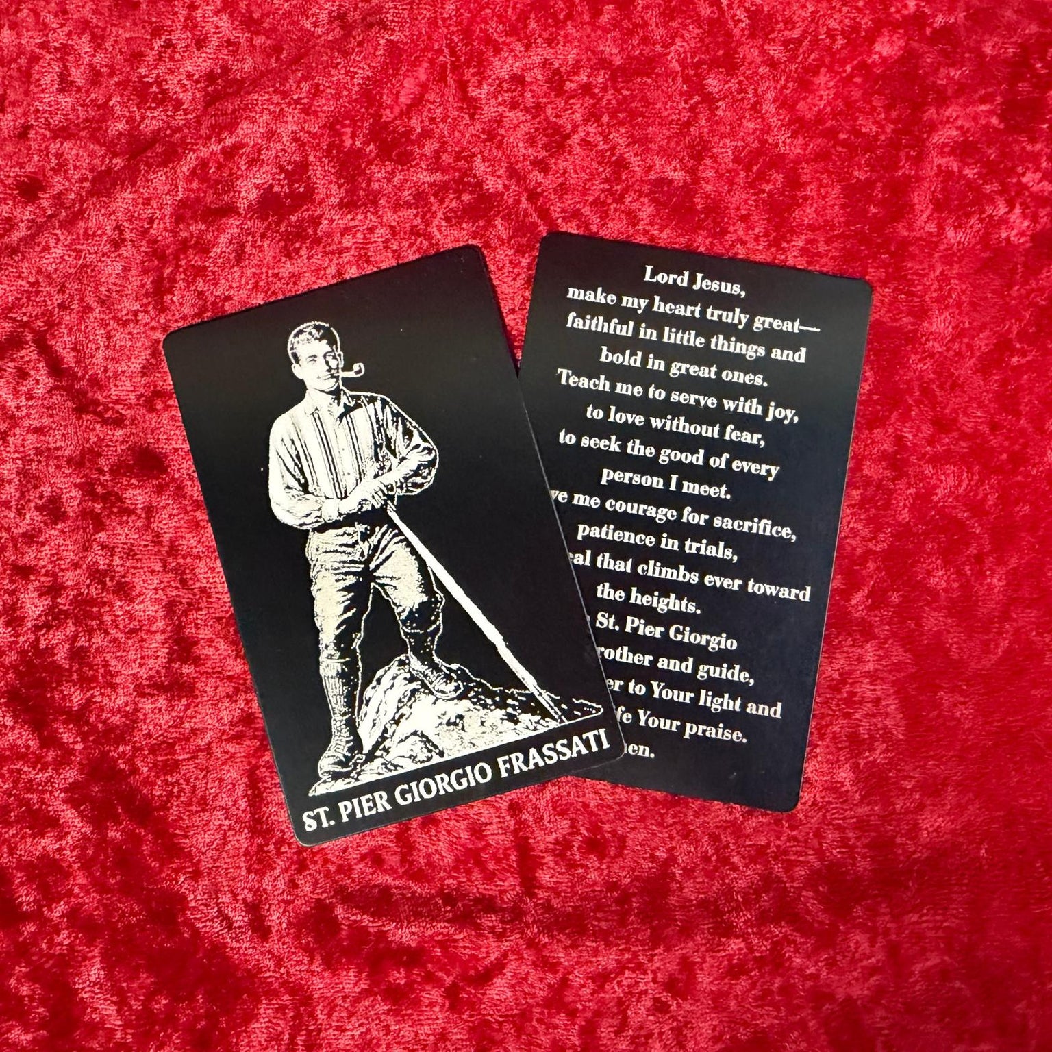 St. Pier Giorgio Frassati Premium Metal Prayer Card