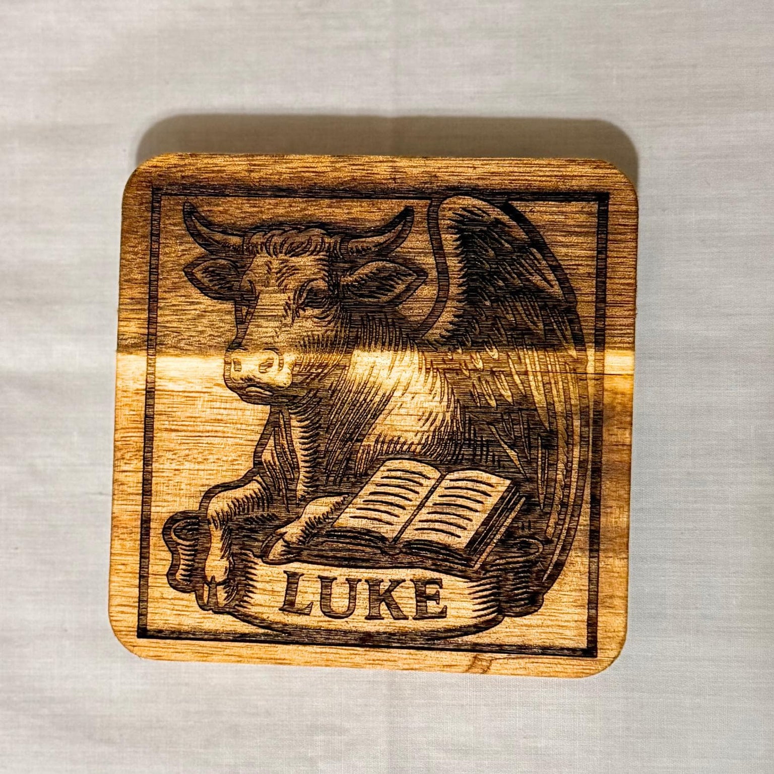 Wooden Evangelist Coaster Set