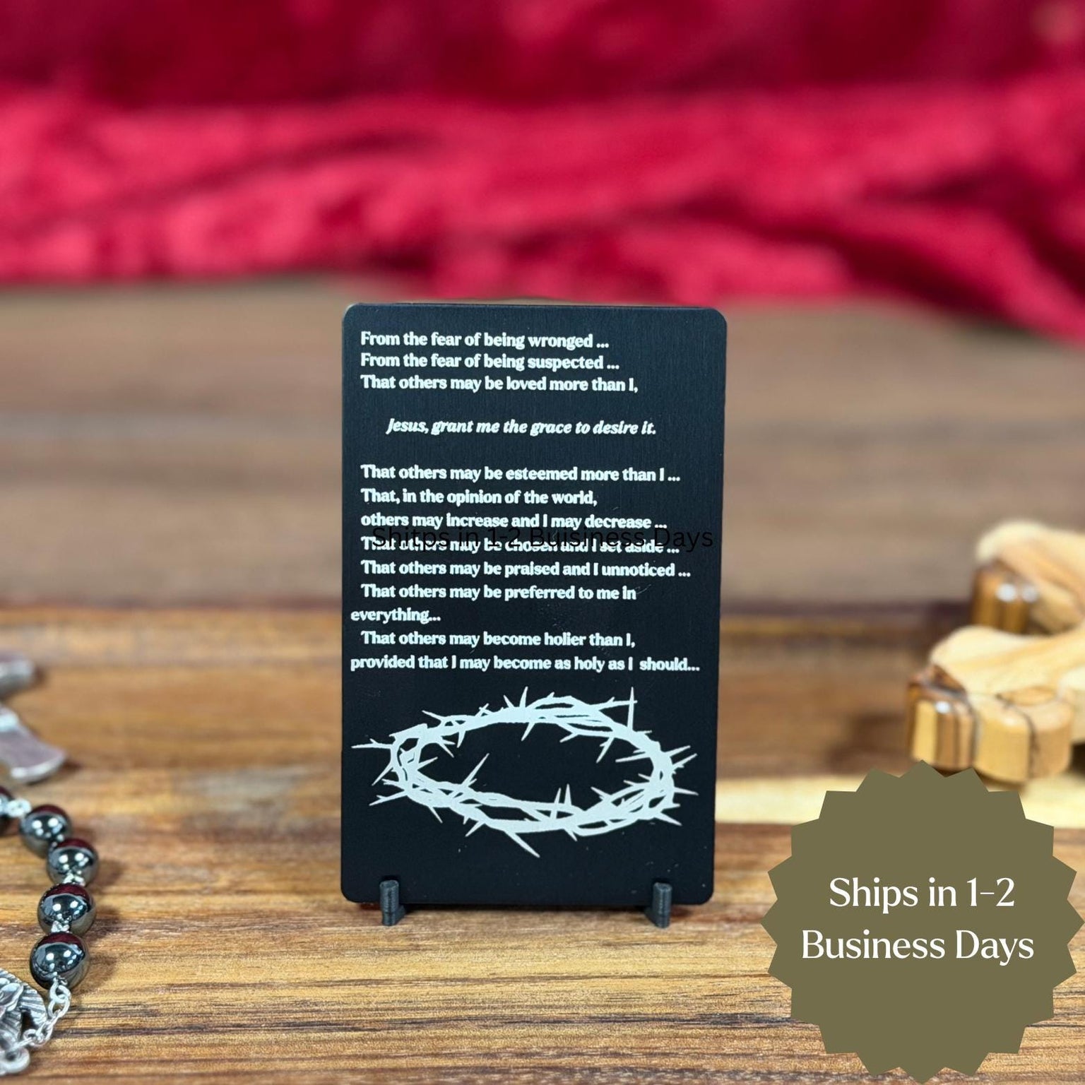 Litany of humility Premium Metal Prayer Card